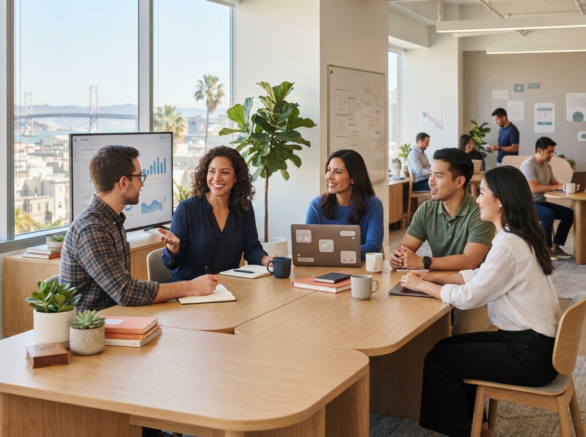 Fundorship analyst reviewing AI-generated data insights on a screen